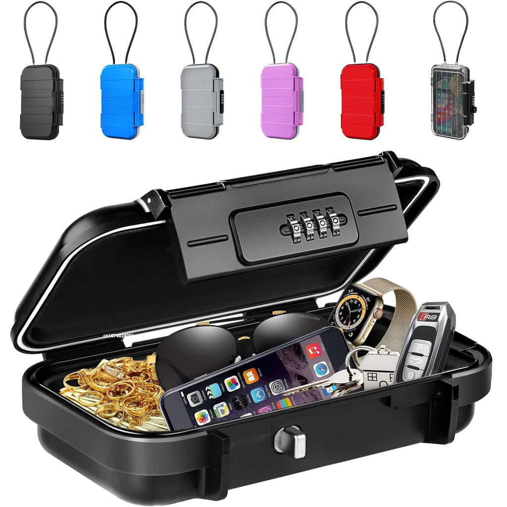 Caja de Seguridad portátil para viaje, candado antirrobo para gimnasio, playa, impermeable, combinación pequeña, cadena extraíble